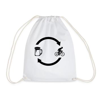 Beer Load Arrows and Cycling 1 - - Drawstring Bag - white - Front