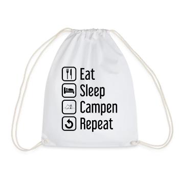 Sleep-Camping Repetition - - Drawstring Bag - white - Front
