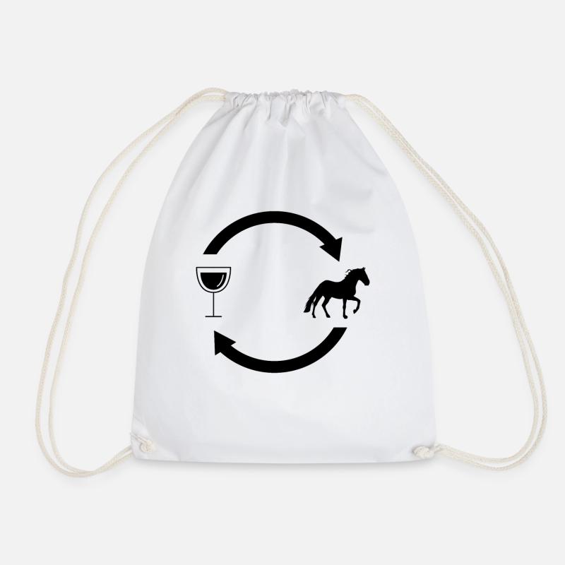 Wine load arrows and horse - - Drawstring Bag - white