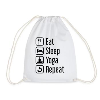 Eat Sleep Yoga Repetition - - Drawstring Bag - white - Front