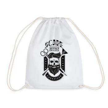 Aquascaper Retro Aquarium Fish Keeper Aquascaping - Drawstring Bag - white - Front