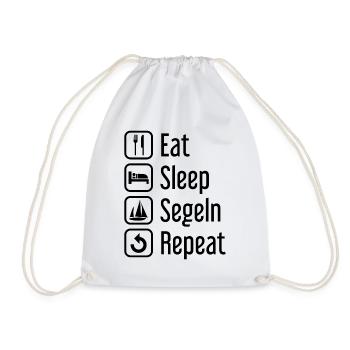 Eat Sleep Segeln Wiederholen - - Turnbeutel - Weiß - Vorne