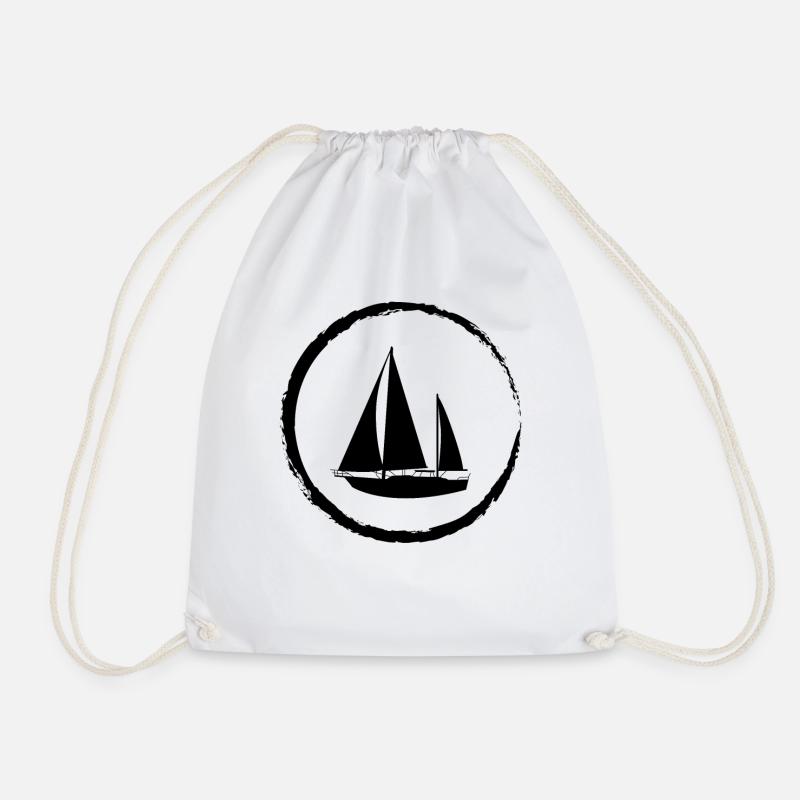 Cricle and Sailboat - - Turnbeutel - Weiß