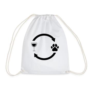 Flèches de vin et chien 3 - - Sac de sport léger - blanc - Devant