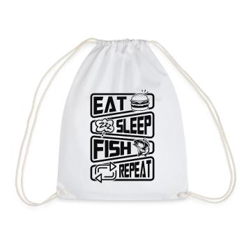 Pêcheur Drôle de pêche Manger Dormir Poisson Répéter - Sac de sport léger - blanc - Devant