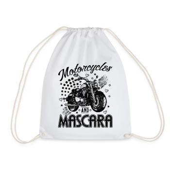 Motorräder und Mascara Damen Motorrad Biker - Turnbeutel - Weiß - Vorne