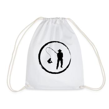 Corrik and Fishing - - Drawstring Bag - white - Front