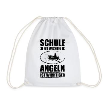 Schule ist wichtig angeln ist wichtiger - - Turnbeutel - Weiß - Vorne
