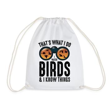 Funny Bird Watching For Bird Enthusiasts - Drawstring Bag - white - Front