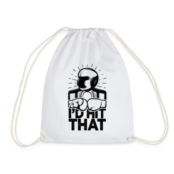 I'd Hit That Funny Boxing Retro Boxer - Drawstring Bag - white - Front