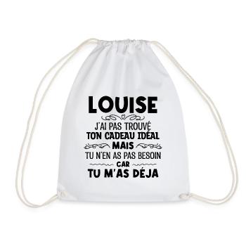Louise J'ai Pas Trouvé Ton Cadeau Idéal Mais Tu... - Sac de sport léger - blanc - Devant