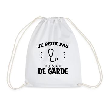 Je peux pas je suis de garde - Sac de sport léger - blanc - Devant