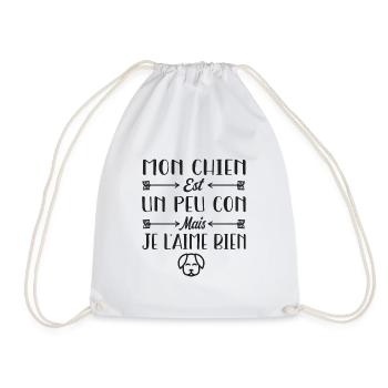 Mon Chien est un peu con mais je l'aime bien - Sac de sport léger - blanc - Devant