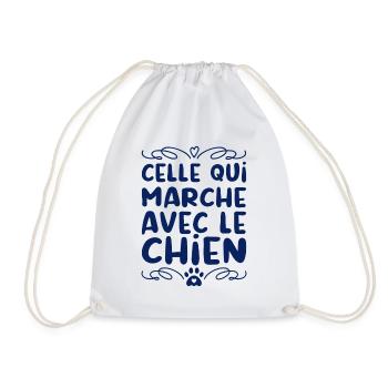 celle qui marche avec le chien - Sac de sport léger - blanc - Devant