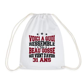 Voici à Quoi Ressemble Un BeauGosse 31 ans, Cadeau - Sac de sport léger - blanc - Devant