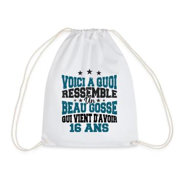 Voici à Quoi Ressemble Un BeauGosse 16 ans, Cadeau - Sac de sport léger - blanc - Devant