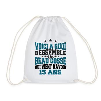 Voici à Quoi Ressemble Un BeauGosse 15 ans, Cadeau - Sac de sport léger - blanc - Devant
