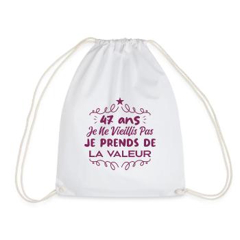47 ans Je Ne Vieillis Pas Je Prends De La Valeur - Sac de sport léger - blanc - Devant