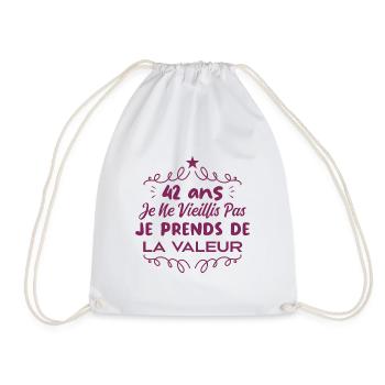 42 ans Je Ne Vieillis Pas Je Prends De La Valeur - Sac de sport léger - blanc - Devant