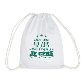 Oui, j'ai 42 ans mais t'inquiète, je gère - Sac de sport léger - blanc - Devant