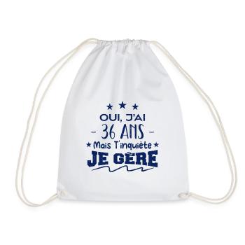 Oui, j'ai 36 ans mais t'inquiète, je gère - Sac de sport léger - blanc - Devant