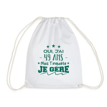 Oui, j'ai 49 ans mais t'inquiète, je gère - Sac de sport léger - blanc - Devant