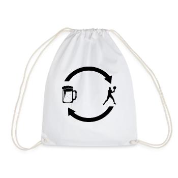 Beer Load Arrows and Tennis - - Drawstring Bag - white - Front