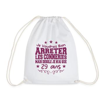 conneries 29 ans / cadeau anniversaire 29 ans - Sac de sport léger - blanc - Devant