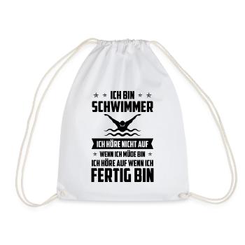 Ich bin Schwimmer Ich Hore nicht auf Wenn ich mich - Turnbeutel - Weiß - Vorne
