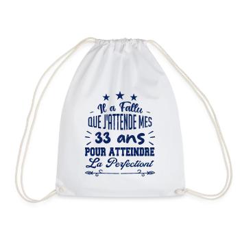 33 ans / perfection - Sac de sport léger - blanc - Devant