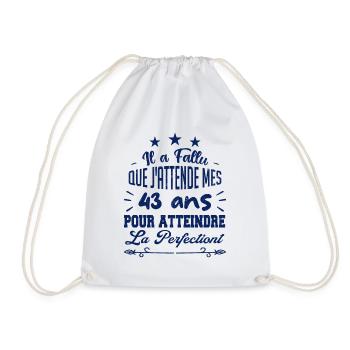 43 ans / perfection - Sac de sport léger - blanc - Devant