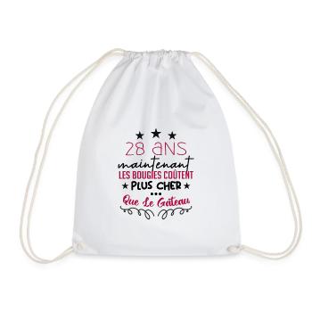 humour anniversaire 28 ans - Sac de sport léger - blanc - Devant