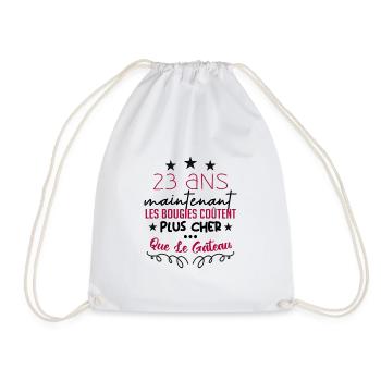 humour anniversaire 23 ans - Sac de sport léger - blanc - Devant