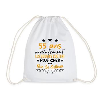 humour anniversaire 55 ans - Sac de sport léger - blanc - Devant