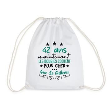 humour anniversaire 42 ans - Sac de sport léger - blanc - Devant