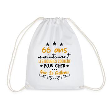 humour anniversaire 66 ans - Sac de sport léger - blanc - Devant