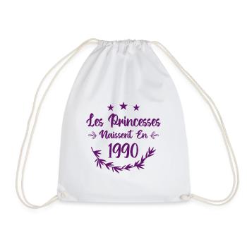 Les princesses naissent en 1990 - Sac de sport léger - blanc - Devant
