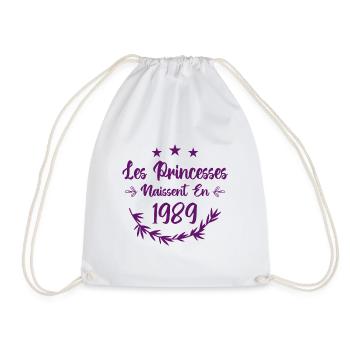 Les princesses naissent en 1989 - Sac de sport léger - blanc - Devant