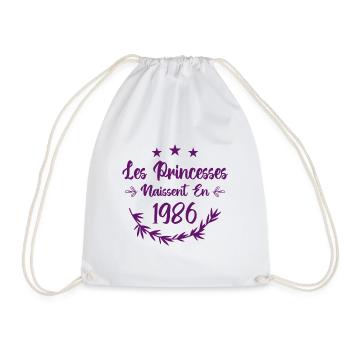Les princesses naissent en 1986 - Sac de sport léger - blanc - Devant