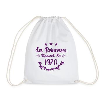 Les princesses naissent en 1970 - Sac de sport léger - blanc - Devant