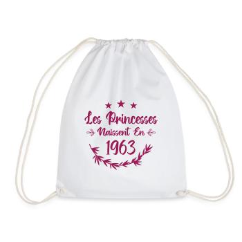 Les princesses naissent en 1963 - Sac de sport léger - blanc - Devant
