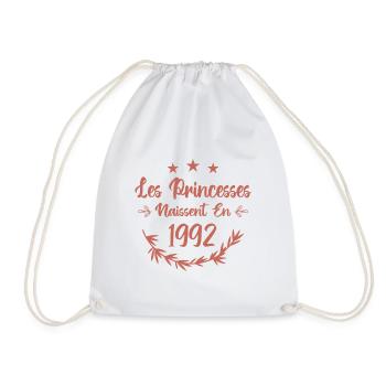 Les princesses naissent en 1992 - Sac de sport léger - blanc - Devant