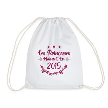 Les princesses naissent en 2015 - Sac de sport léger - blanc - Devant