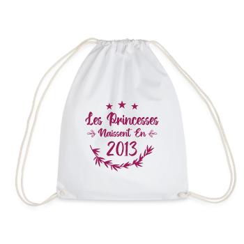Les princesses naissent en 2013 - Sac de sport léger - blanc - Devant
