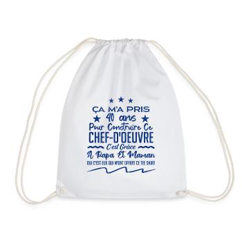 Cadeau anniversaire 40 ans humour merci papa maman - Sac de sport léger - blanc - Devant