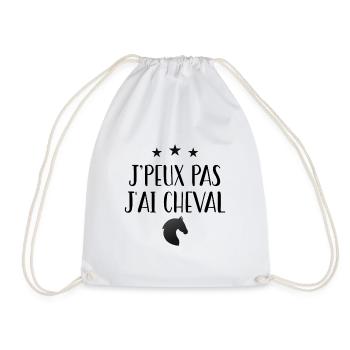 j'peux pas j'ai cheval - Sac de sport léger - blanc - Devant
