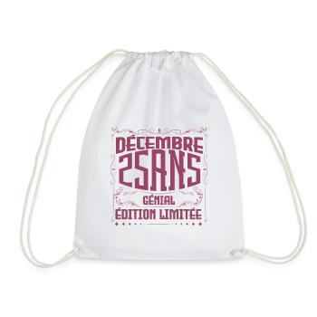 Anniversaire Décembre 25 ans, Cadeau Anniversaire - Sac de sport léger - blanc - Devant