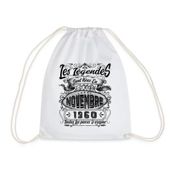 Les Légendes Sont Nées En Novembre 1960 Cadeau - Sac de sport léger - blanc - Devant