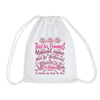 Anniversaire octobre 1999, octobre rose cadeau - Sac de sport léger - blanc - Devant