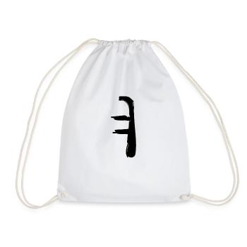 Korean letter Yeo - Drawstring Bag - white - Front